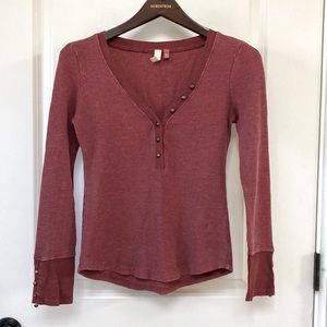 Anthropology waffle top petite XS